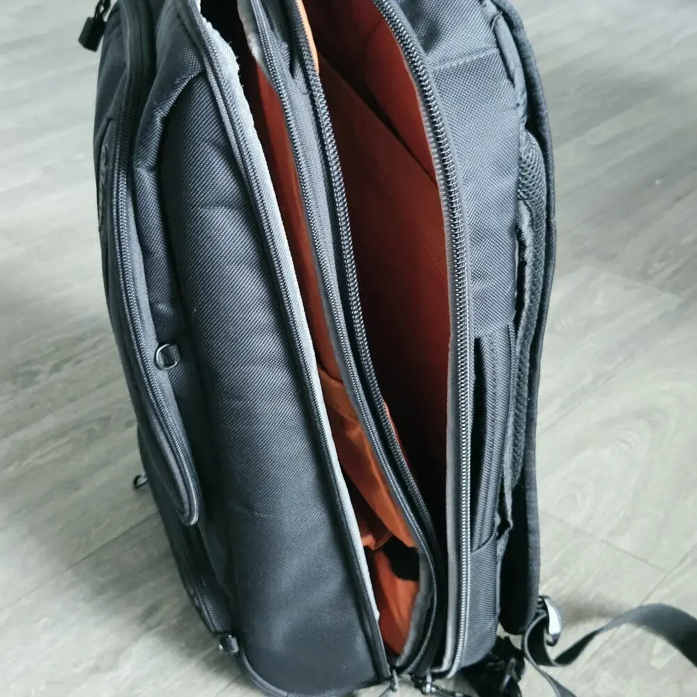 eBags EB2146-16 TLS Travel Professional Slim Laptop Backpack Black Orange *Read*